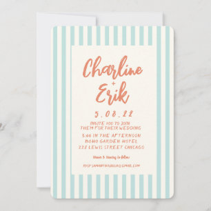 Carte Faire-part de mariage Pastel Retro
