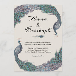 CARTE FAIRE-PART DE MARIAGE PEACOCK