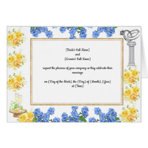 Carte Faire-part de mariage personnalisable 4 côté