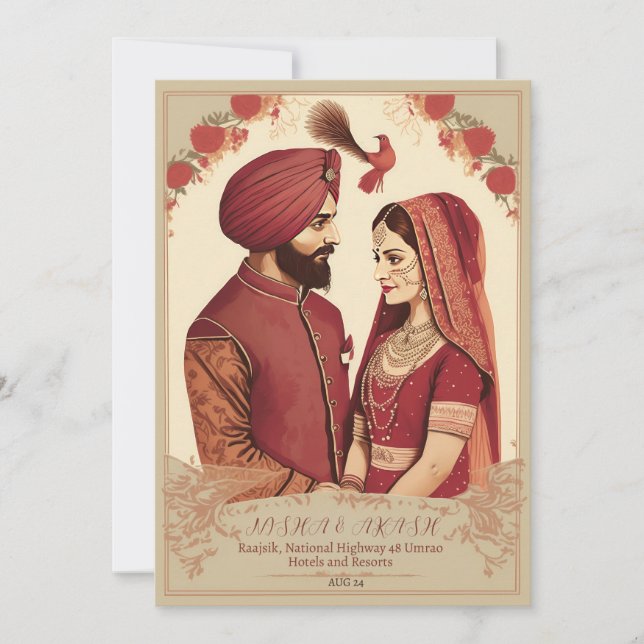 carte faire-part de mariage punjabi (Devant)
