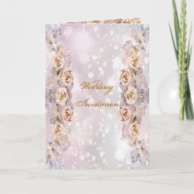 Carte Faire-part de mariage rose (Devant)