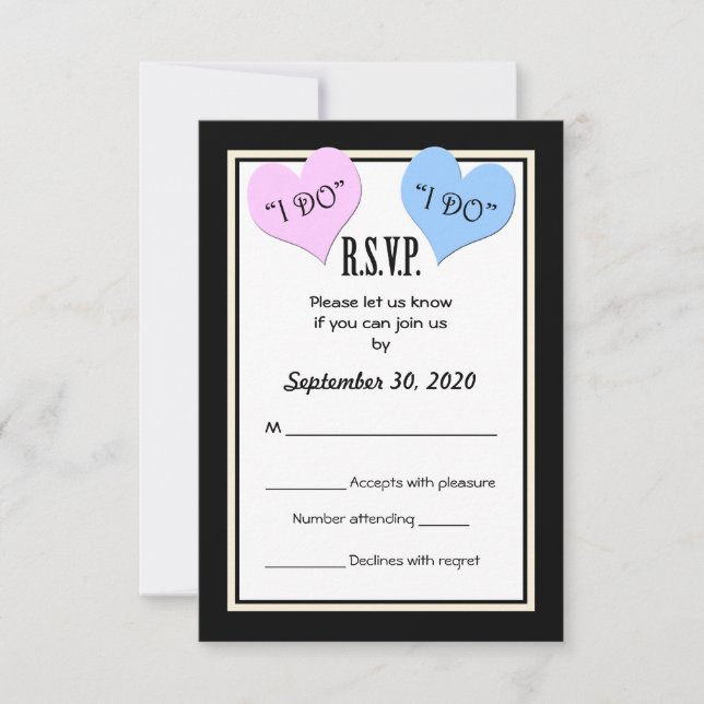Carte Faire-part de mariage RSVP I DO (Devant)