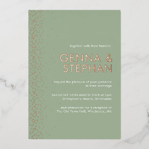Carte faire-part de mariage Sage Green Shimmer