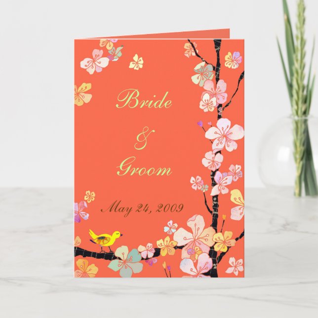 Carte Faire-part de mariage Sakura (Devant)