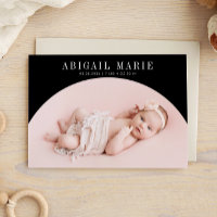 Carte Faire-part de naissance à cadre Arche Noire
