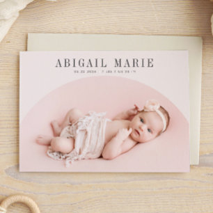 Carte Faire-part de naissance à cadre en arc de cr