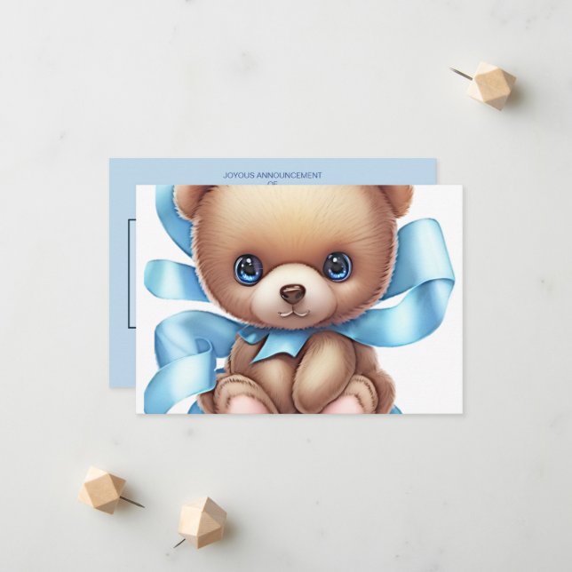 Carte Faire-part de naissance bébé | Ajouter 3 pho (Devant/Arrière en situation)