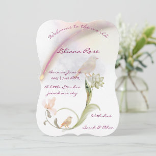 Carte Faire-part de naissance bébé aquarelle