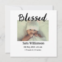 Carte faire-part de naissance de montage minimale