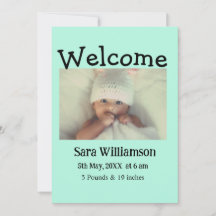 Carte faire-part de naissance de montage minimale