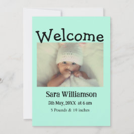 Carte faire-part de naissance de montage minimale