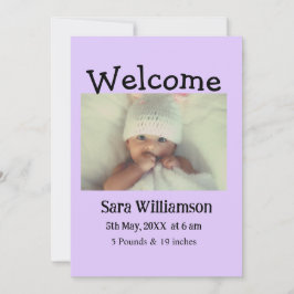 Carte faire-part de naissance de montage minimale