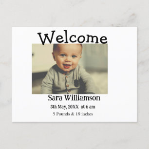 Carte faire-part de naissance de montage minimale