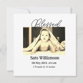 Carte faire-part de naissance de montage minimale