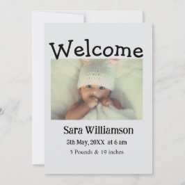 Carte faire-part de naissance de montage minimale