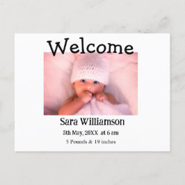 Carte faire-part de naissance de montage minimale