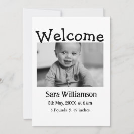 Carte faire-part de naissance de montage minimale