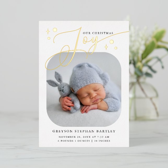 Carte Faire-part de naissance de Noël Joie (Debout devant)