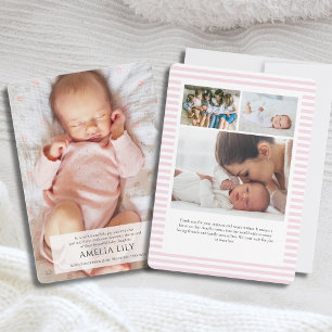 Carte Faire-part de naissance fille rose bébé
