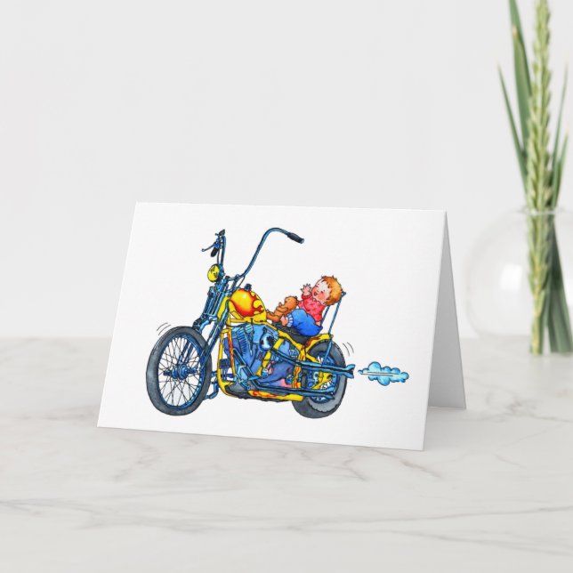 Carte faire-part de naissance "Little Baby Biker" (Devant)