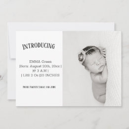 Carte Faire-part de naissance Merci photo bébé