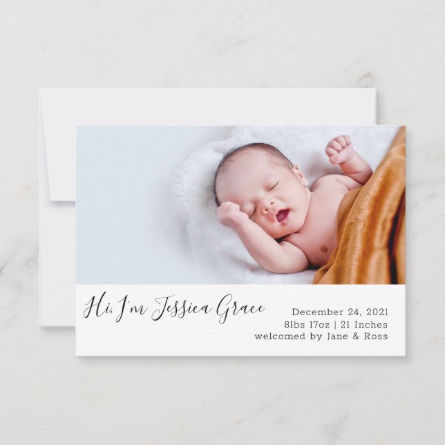 Carte Faire-part de naissance moderne (Devant)