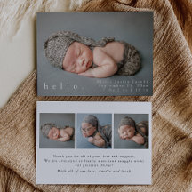 Carte Faire-part de naissance moderne photo bébé