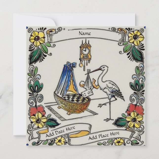 Carte faire-part de naissance, personnalisation, a (Devant)