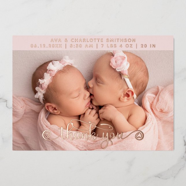 Carte Faire-part de naissance personnalisée Merci (Recto)