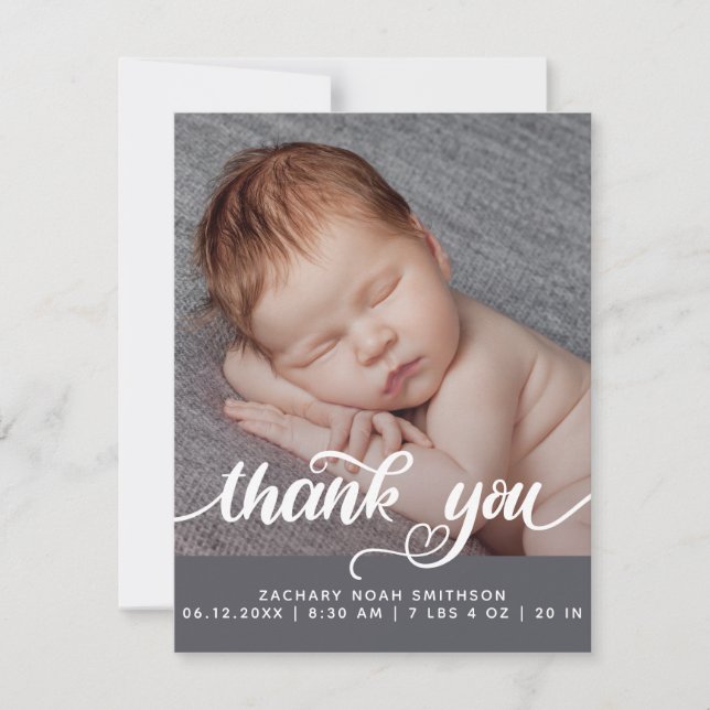 Carte Faire-part de naissance personnalisée Merci (Devant)
