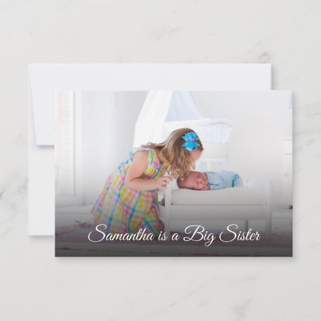 Carte Faire-part de naissance photo Big Sister New (Devant)
