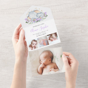 Carte Faire-part de naissance photo Elephant