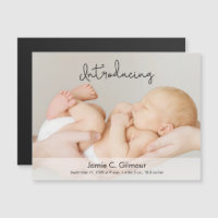 Carte faire-part de naissance photo magnétique pou