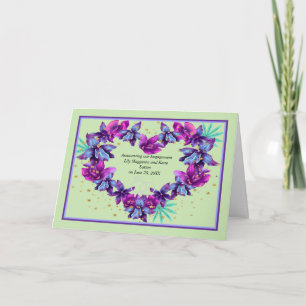 Carte Faire-part fiançailles avec Orchidées violet