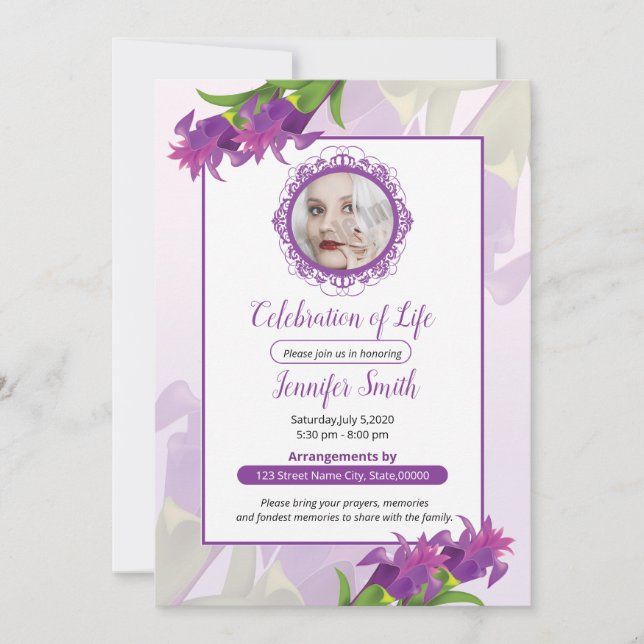 Carte Faire-part funéraire (Devant)