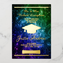 Carte Faire-part Gold Foil Galaxy