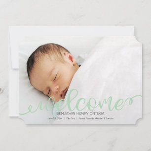 Carte Faire-part photo de naissance de bébé manusc