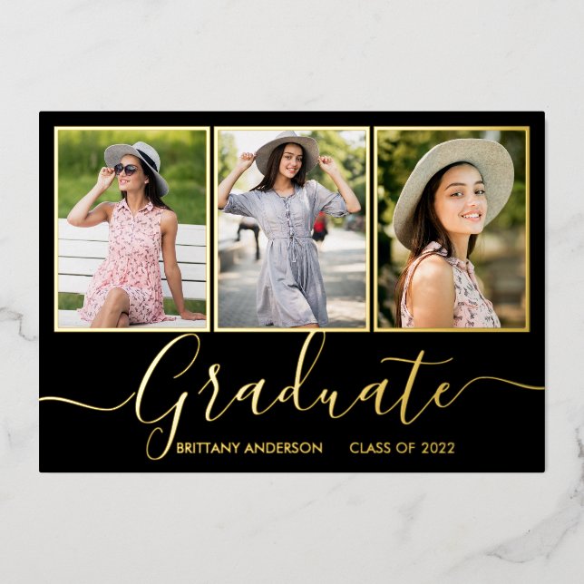 Carte Faire-part photo Gold Foil 3 (Recto)