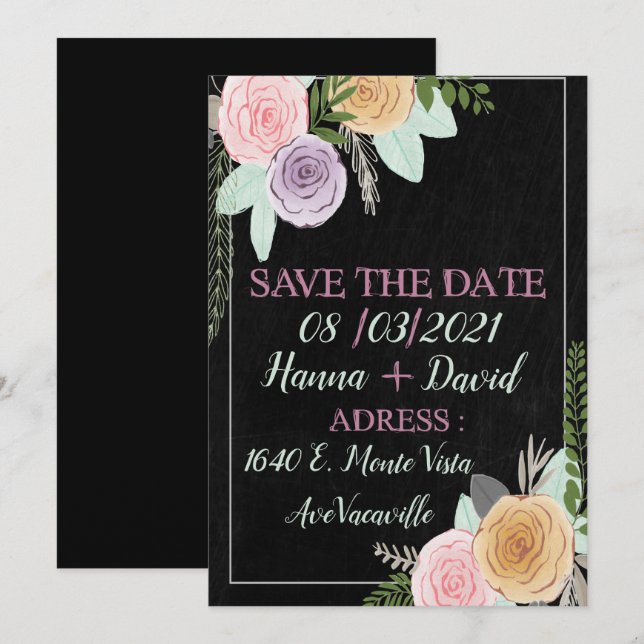 Carte Faire-part plat (Devant / Derrière)