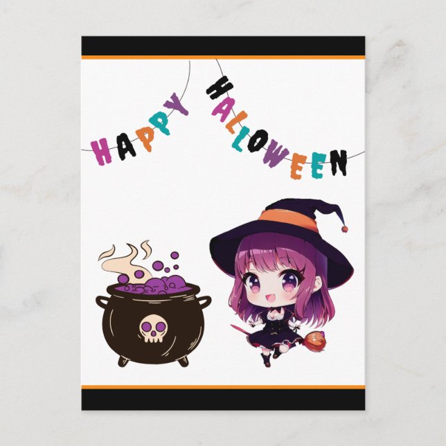 Carte Faire-part plat pour l'Anime/Halloween/Sorci (Devant)