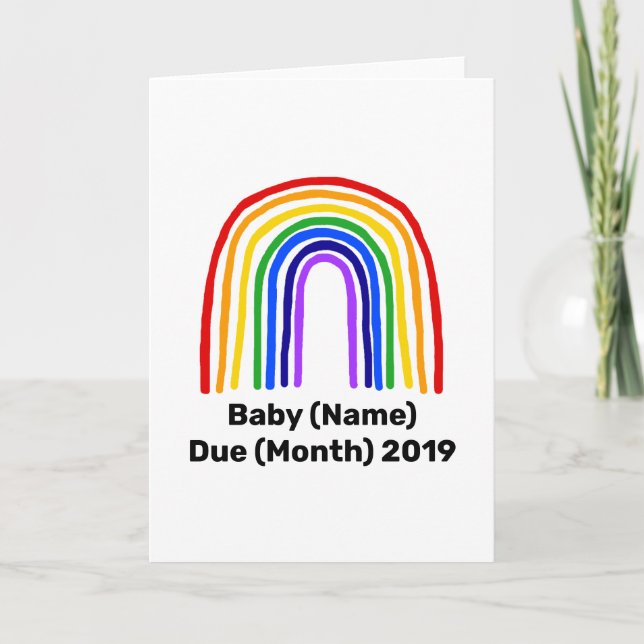 Carte Faire-part Rainbow Baby Pregnancy (Devant)