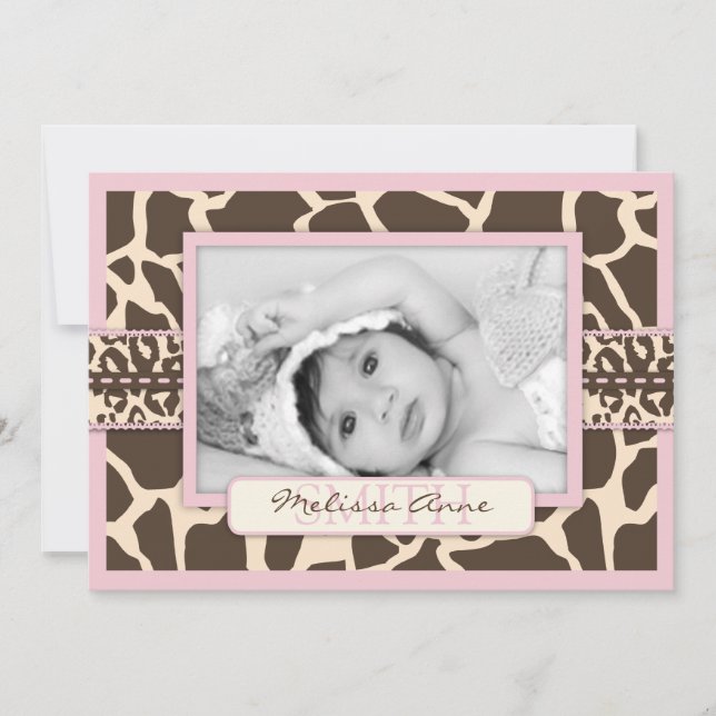 Carte Faire-part Safari Girl (Devant)