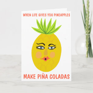 Carte FAIRE PINA COLADAS Whimsical Sweet Pineappa Person