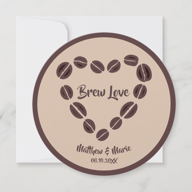 Carte Faireparvenir l'amour Café Graine de cœur Invitati (Devant)