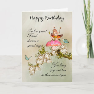 Carte Fairy Anniversaire Ami Avec Blossom