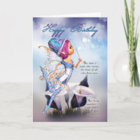 Fairy Birthday Card - Fairy Blowbbles Birthard