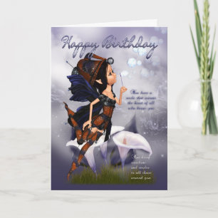 Carte Fairy Birthday Card - Fairy Blowbbles Birthard