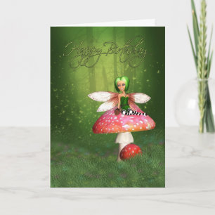 Carte Fairy Birthday Card - Woodland Fairy Happy Birthda