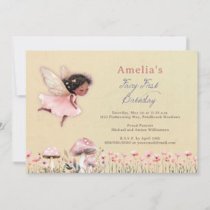 Carte Fairy First Theme Fille 1er Anniversaire Personnal