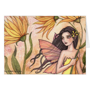 Carte Fairy Fleur sauvage Jaune
